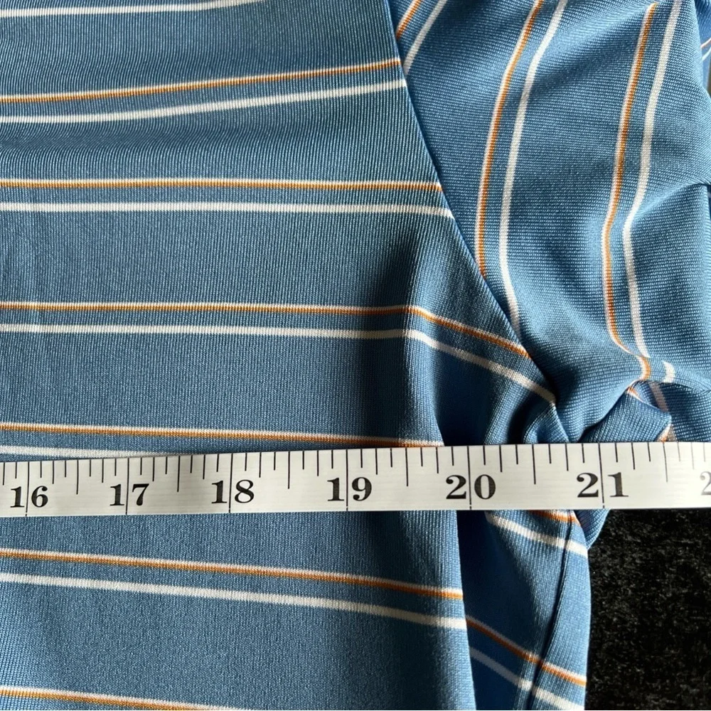 Under Armour Men’s Blue/white/orange Striped Polo Size S